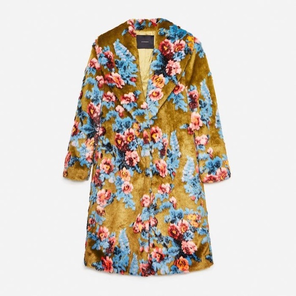 Uterque Faux Floral Coat - Picture 2 of 7
